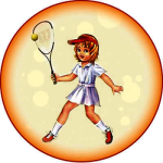 Акриловая эмблема большой теннис 50 мм 1398-050-003
