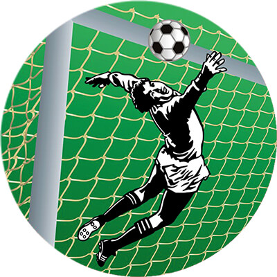 Акриловая эмблема футбол (вратарь) 50 мм 1309-050-002