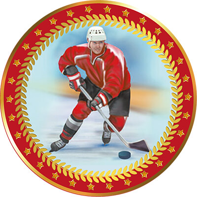 Акриловая эмблема Хоккей 25 мм 1399-025-116