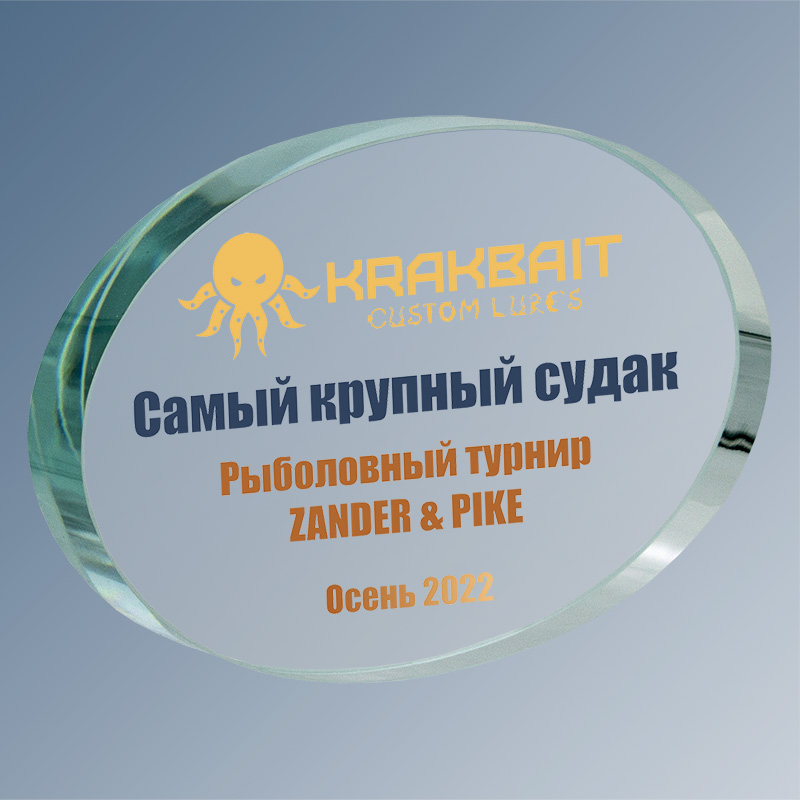 Награда из стекла с цветной печатью 1697-095-УФ0