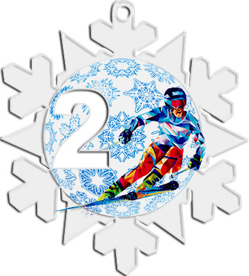 Акриловая медаль Горные лыжи 1,2,3 место 1784-002-002