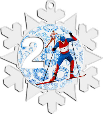 Акриловая медаль Лыжный спорт 1,2,3 место 1784-003-002