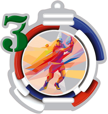 Акриловая медаль Теннис 1, 2, 3 место 1785-002-003