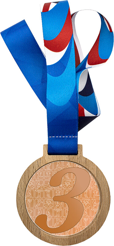 Медаль с лентой 1,2,3 место 3658-001-303