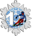 Акриловая медаль Горные лыжи 1,2,3 место