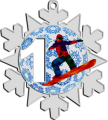Акриловая медаль Сноуборд 1, 2, 3 место