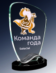 Награда из стекла с гравировкой и фольгой 1669-210-ГРФ