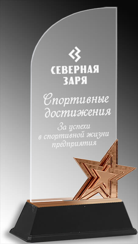 Акриловая награда с лазерной гравировкой 1608-220-ГР3