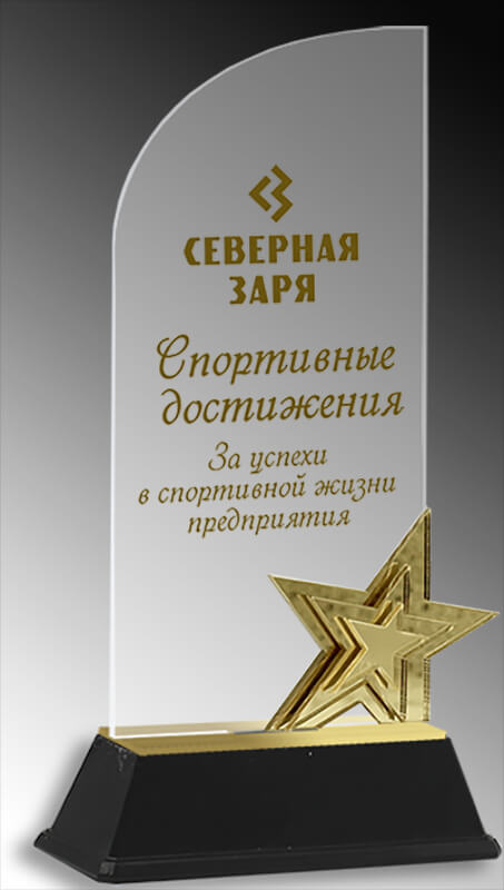 Акриловая награда с цветной печатью 1608-220-УФ1
