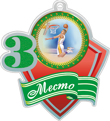 Акриловая медаль баскетбол 3 место 1771-004-003