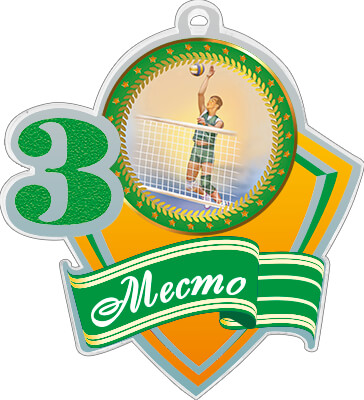 Акриловая медаль волейбол муж 1,2,3 место 1771-005-003