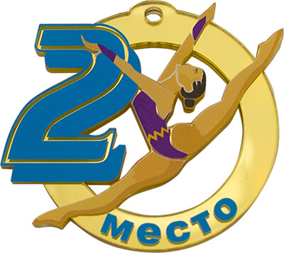 Акриловая медаль Гимнастика 2 место 1779-001-002