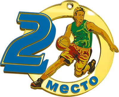 Акриловая медаль Баскетбол 2 место 1779-003-002