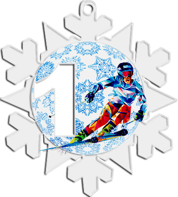 Акриловая медаль Горные лыжи 1,2,3 место 1784-002-001